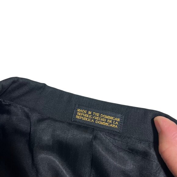 Stafford men's blazer 44L black 3 button sport coat suit jacket - Picture 3 of 5